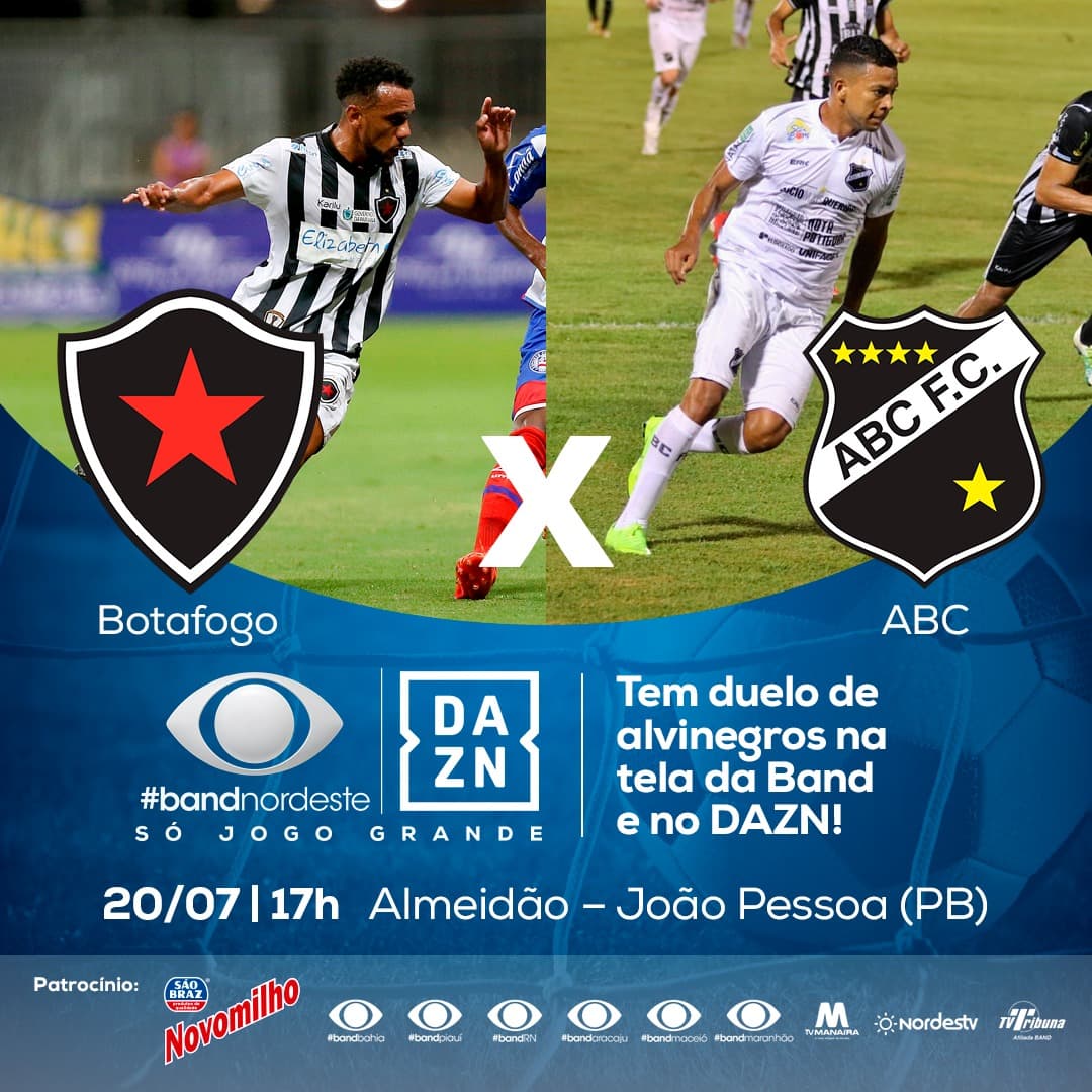 SÉRIE C: Com expectativa de casa cheia, BAND NATAL transmite neste sábado o duelo entre o Botafogo (PB) e o ABC