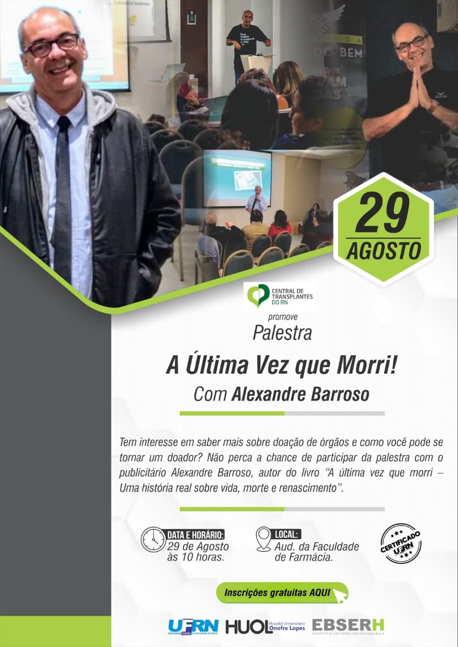 Publicitário paulista Alexandre Barroso promove palestra "A última vez que morri", nesta quinta em Natal