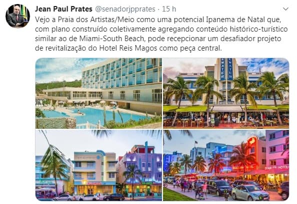 Senador no RN Jean Paul Prates(PT) é a favor do tombamento do Hotel Reis Magos