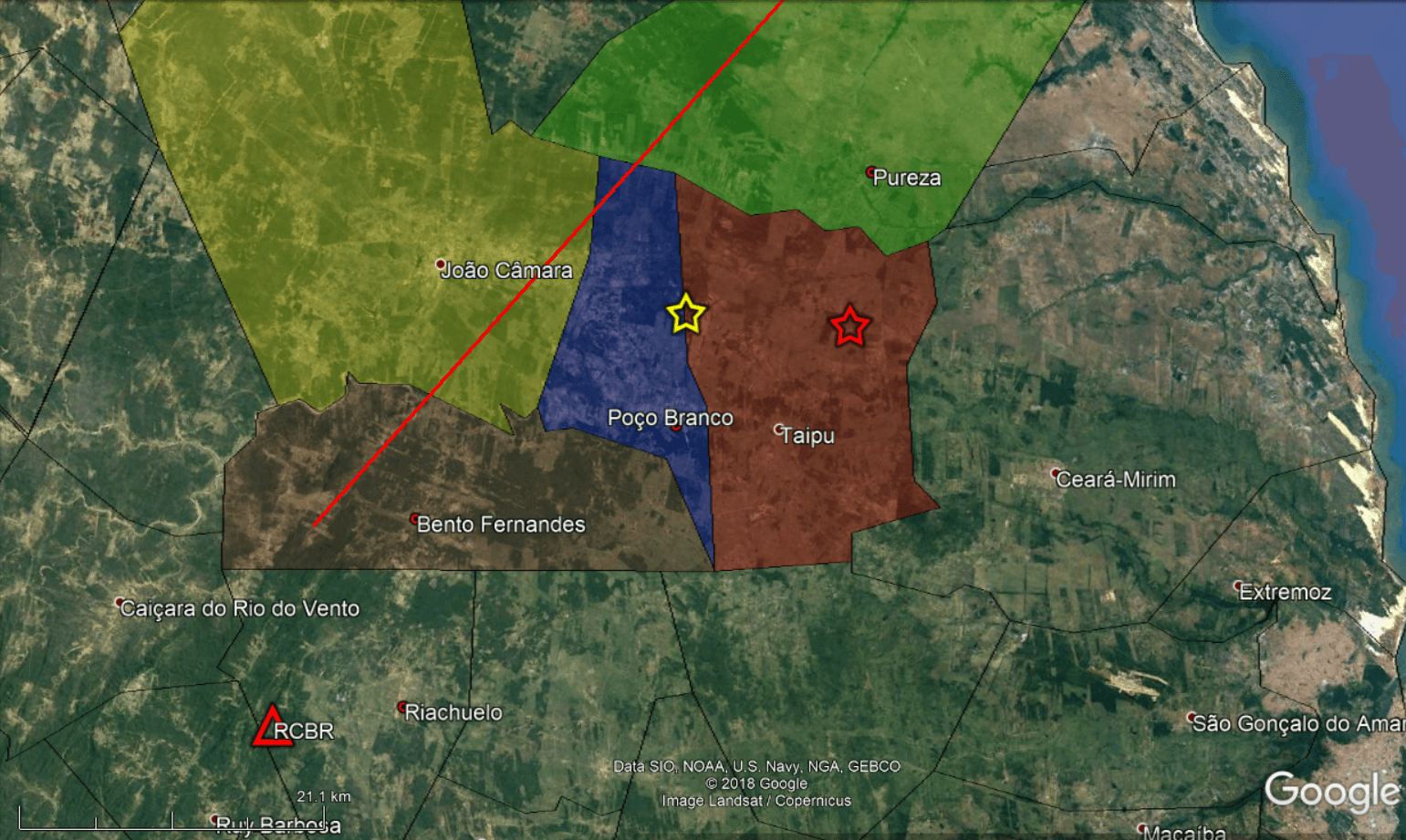 Tremor de terra foi registrado em Taipu, distante 50 km de Natal, no fim de semana