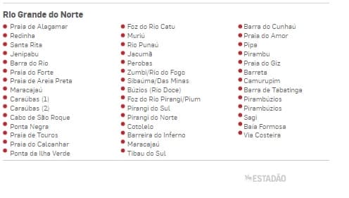 Óleo já atinge 40 praias no litoral potiguar. Confira quais foram
