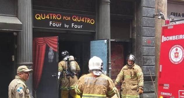 Quatro bombeiros morrem em incêndio na Whiskeria Quatro por Quatro, no Centro do Rio