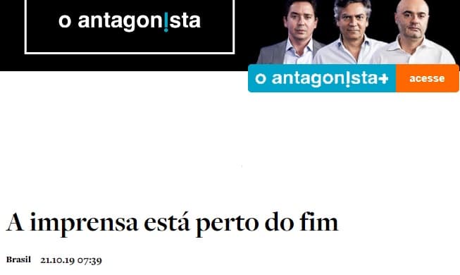 "A imprensa está perto do fim", diz O Antagonista, após editorial do Estadão sobre a Lava Jato