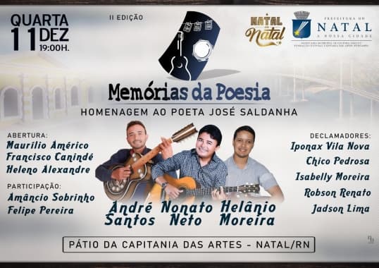 Natal em Natal em ritmo de viola e poesia nesta quarta e quinta