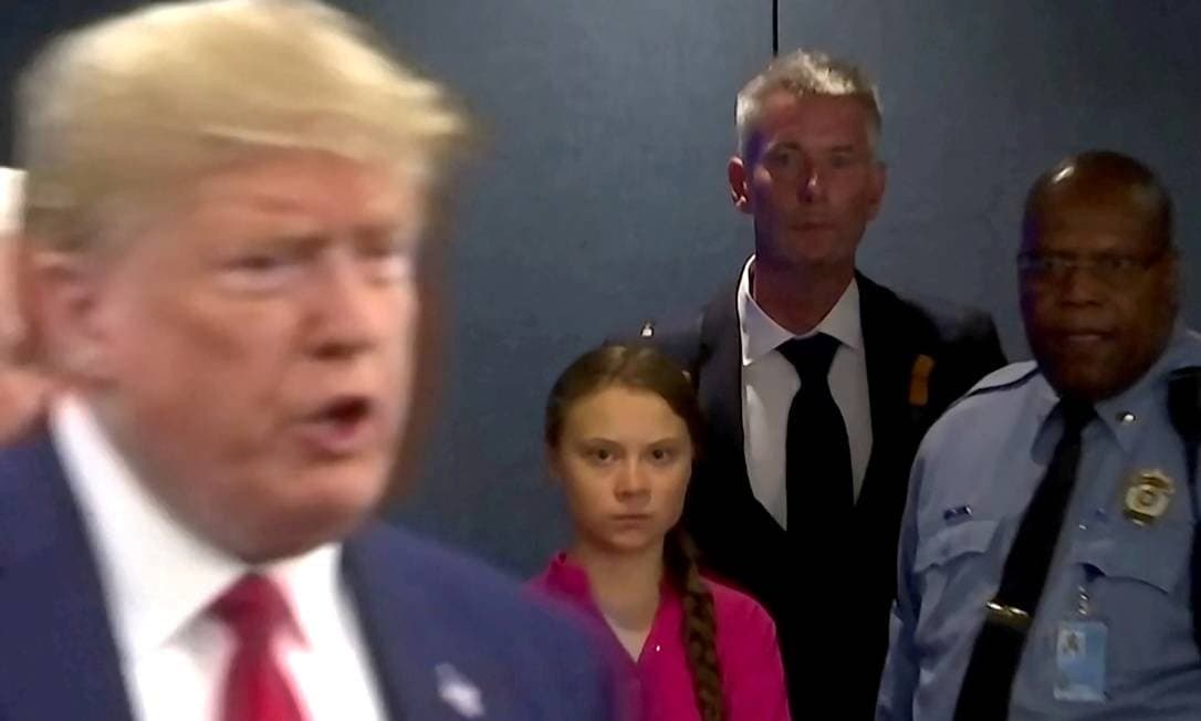 Trump critica indicação de Greta como a personalidade do ano e diz que ela ‘deveria ir ao cinema'