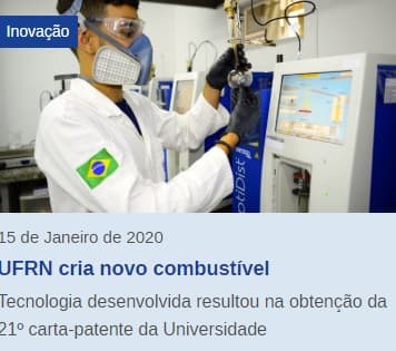 UFRN cria novo combustível