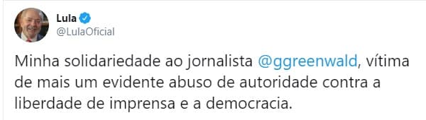 Lula e Dilma solidários a Glenn Greenwald