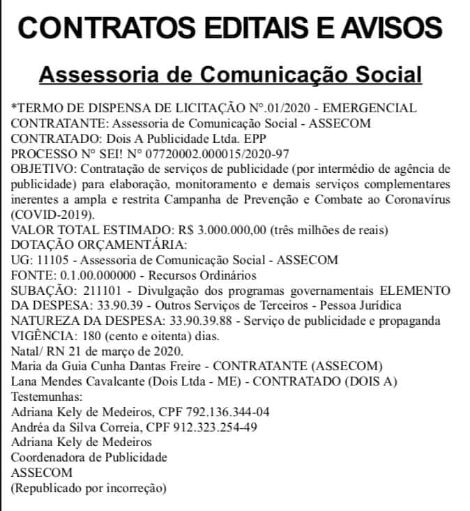 Fatima vai cancelar licitação da publicidade de R$ 3 milhões para COVID-19