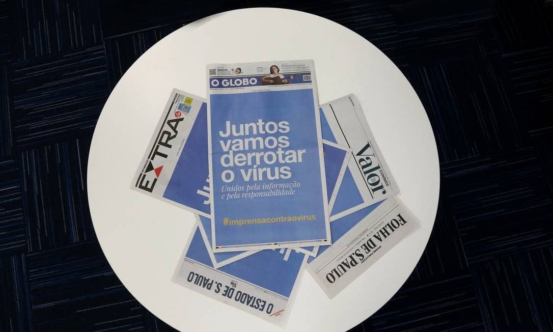 FOTOS - Principais jornais do país unificam capas: ‘Vamos derrotar o vírus'