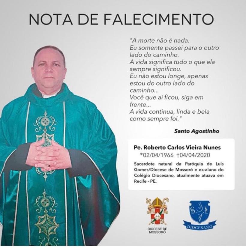 Padre potiguar morre em Recife vítima do coronavírus