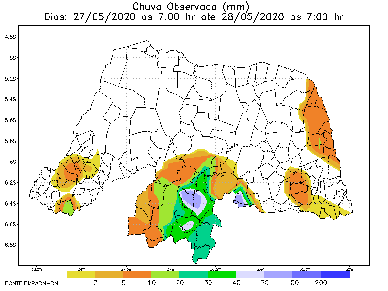 Seridó registrou bom volume de chuvas nas últimas 24 horas; veja boletim pluviométrico em outras regiões e cidades