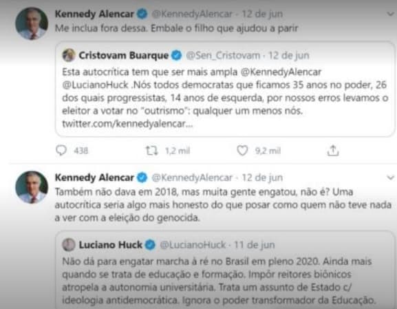 Luciano Huck é detonado pelo jornalista Kennedy Alencar: “Canalha, você apoiou Bolsonaro”