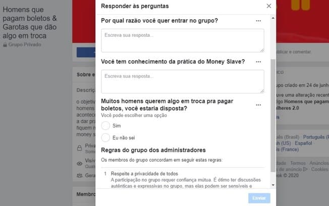 Grupo de homens que têm fetiche em pagar boletos promove trocas de fotos e vídeos sensuais por dinheiro