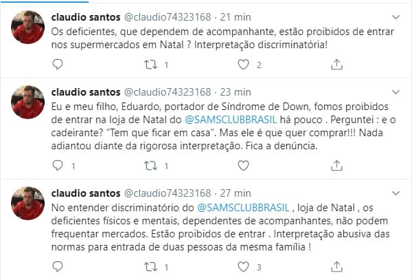 Cliente relata discriminação e constrangimento com portador de síndrome de down no Sam´s Club