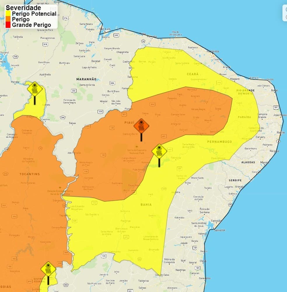 Instituto Nacional de Meteorologia emite alerta para baixa umidade em 37 cidades do RN nesta quinta-feira