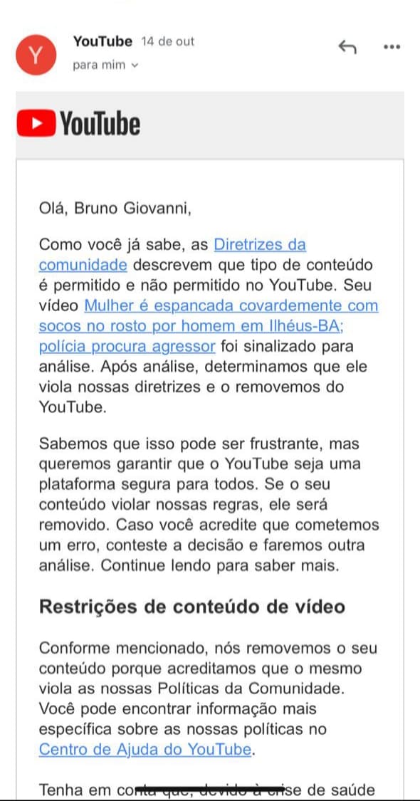 YouTube e Instagram censuram vídeos publicados no Blog do BG com agressões covardes e alarmantes contra mulheres no RN e na BA
