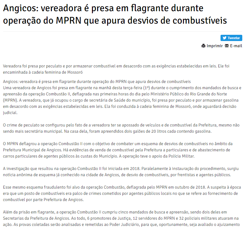 OPERAÇÃO COMBUSTÃO: VÍDEOS contrariam versão do MPRN e mostram que vereadora de Angicos não estava em posse de gasolina