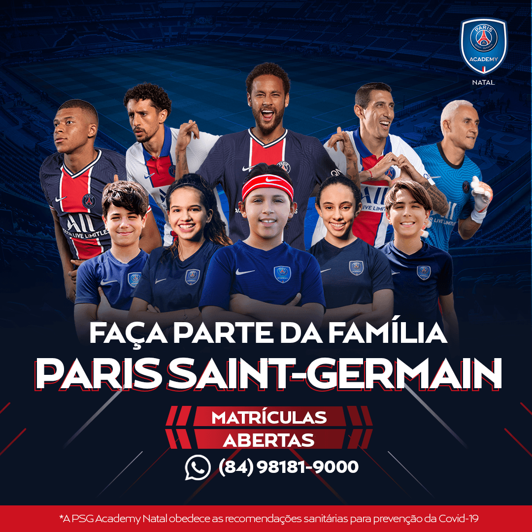Paris Saint-Germain Academy Natal abre inscrições para turmas masculinas e femininas com quatro campos