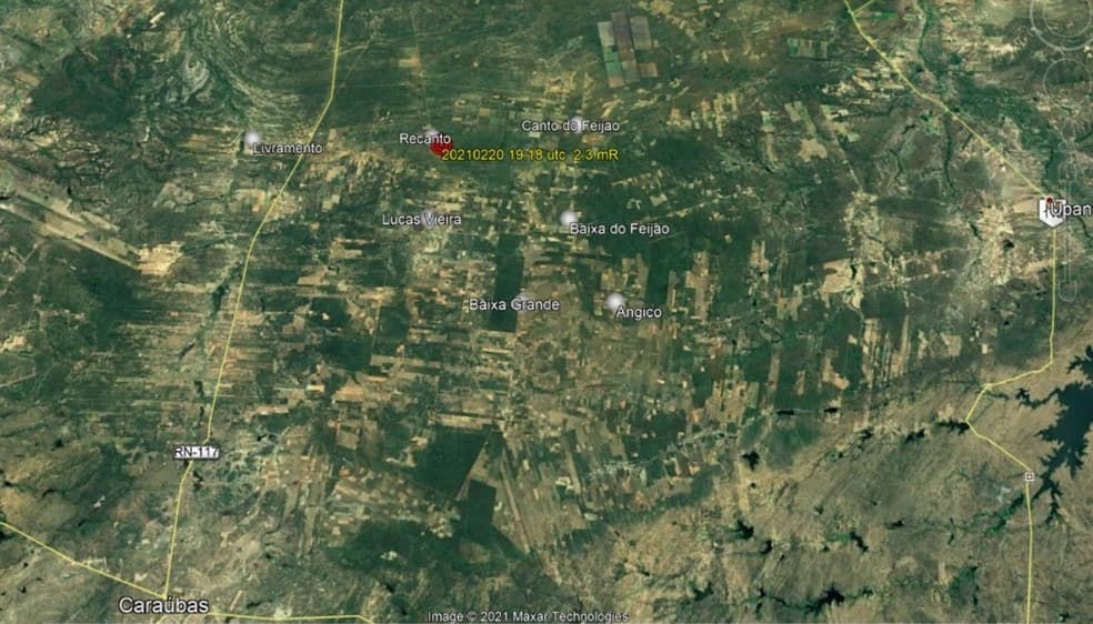 Tremores de terra são registrados em Jandaíra e Caraúbas