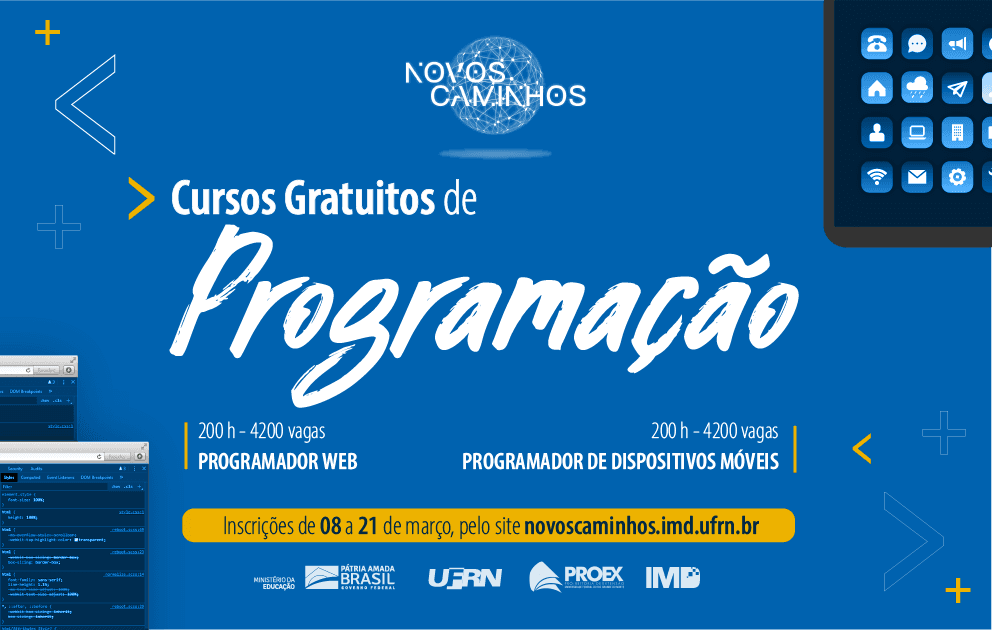 UFRN oferece 6.900 vagas em cursos gratuitos disponibilizados pelo Instituto Metrópole Digital