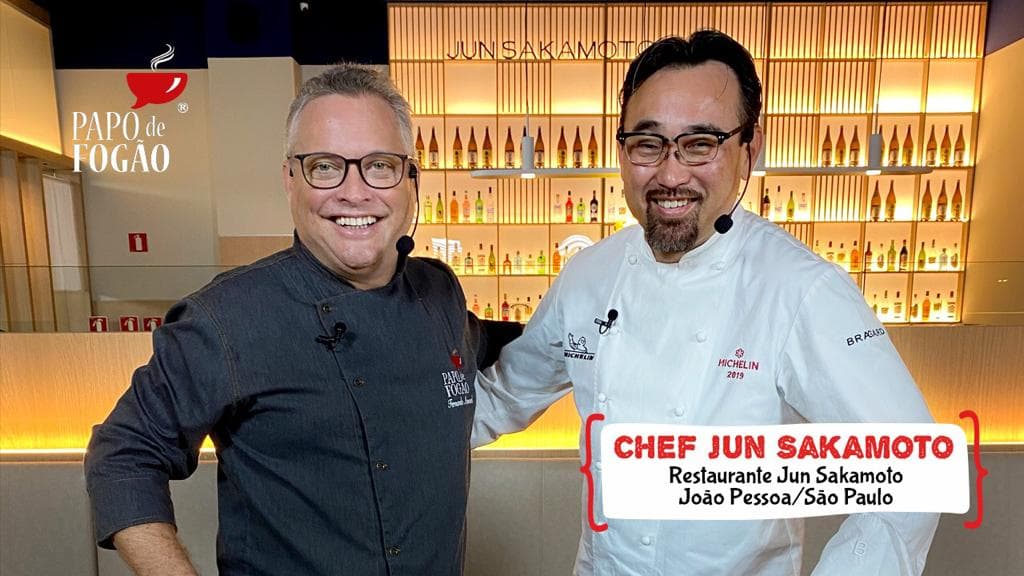 Papo de Fogão especial do Dia dos Namorados recebe o chef estrelado Michellin, Jun Sakamoto, e o chef Rômulo Fernandes