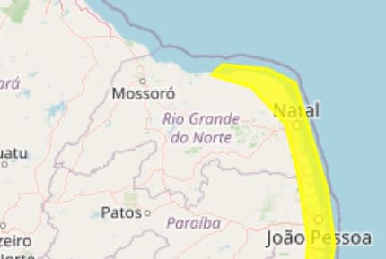 Inmet emite alertas de chuvas intensas e acumulado de chuvas para 29 cidades do RN