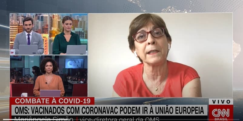 Vacinado com Coronavac pode ir à União Europeia, diz vice-diretora geral da OMS
