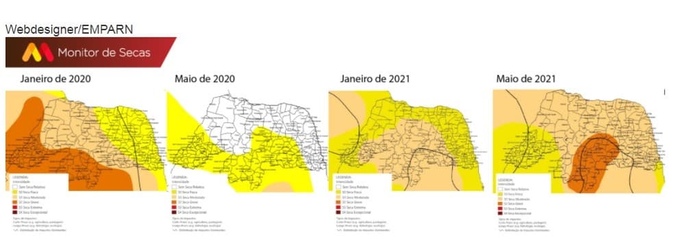 Metade dos municípios do RN estão em situação de seca fraca ou moderada, aponta Emparn