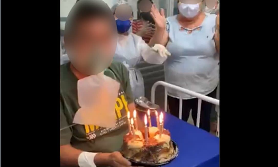 VIRALIZOU: Paciente tira máscara de oxigênio e assopra velas no RN; web se assusta