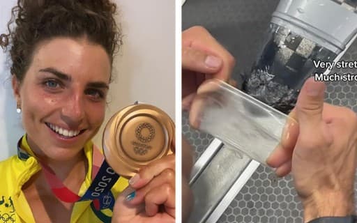 Camisinha é utilizada para consertar caiaque e australiana conquista medalha de bronze nos Jogos Olímpicos