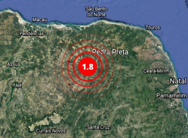 Novo tremor de terra é registrado em Pedra Preta; Mês de junho registrou sete tremores no RN, seis deles em Caraúbas