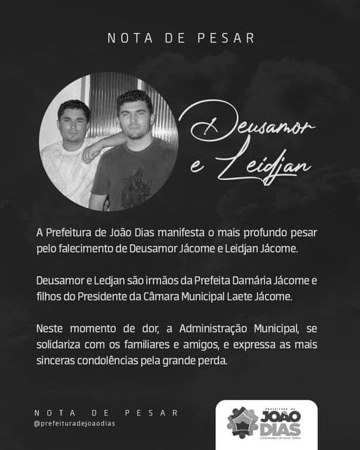 Município decreta luto de três dias por mortes de irmãos de prefeita em ação policial