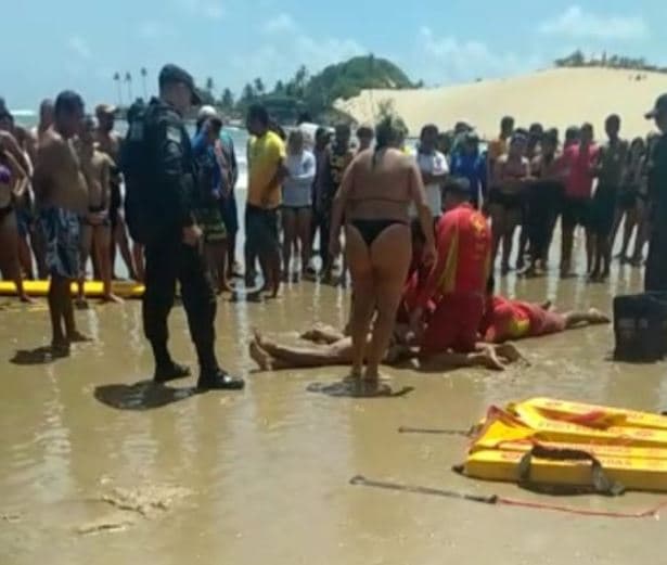 Jovem morre após se afogar na Praia de Genipabu