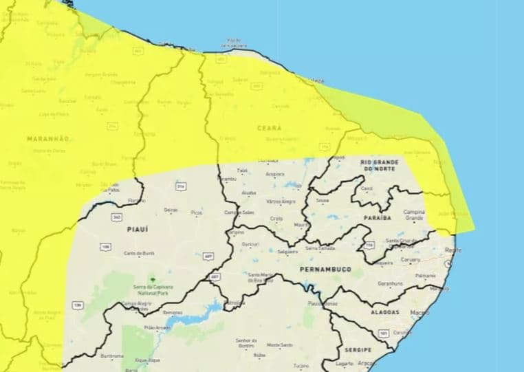CHUVAS INTENSAS: Instituto Nacional de Meteorologia emite alerta para 84 cidades do RN