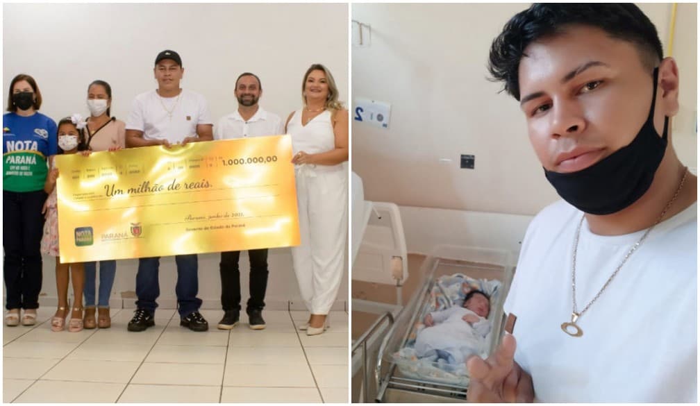 Jovem ganha R$ 1 milhão em sorteio no mesmo dia em que filho nasceu no Paraná