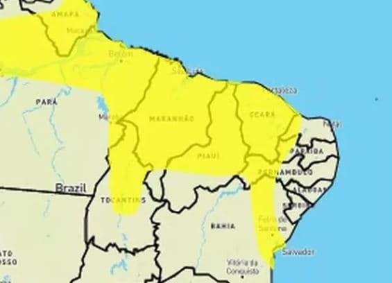 Chuvas intensas podem atingir 49 municípios do RN, alerta Inmet