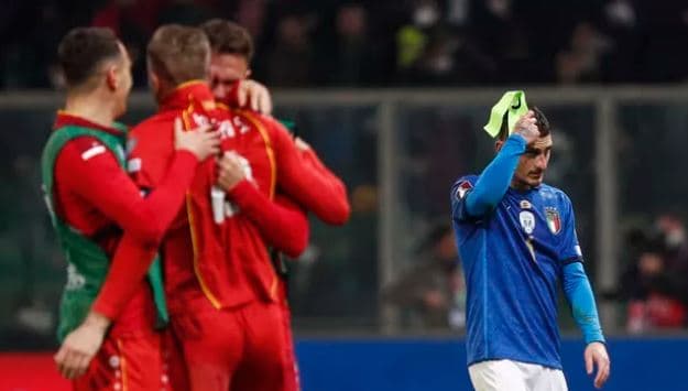 VEXAME: Itália está fora da Copa do Mundo pela 2ª vez seguida após perder para Macedônia do Norte