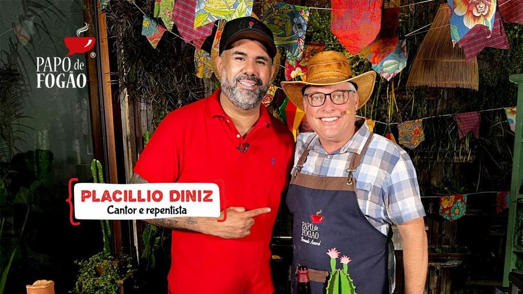 Papo de Fogão especial de São João recebe o cantor e repentista Placillio Diniz e a Influencer Gastronômica Jeane Nunes