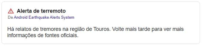 Região de Touros pode ter sido o epicentro do tremor de terra sentido em várias regiões do RN