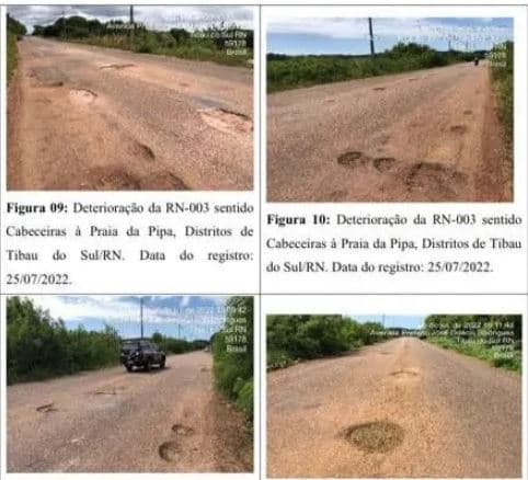 DER-RN emite nota sobre estrada de Tibau do Sul/Pipa e diz que aguarda "trégua das chuvas" para realização de serviços