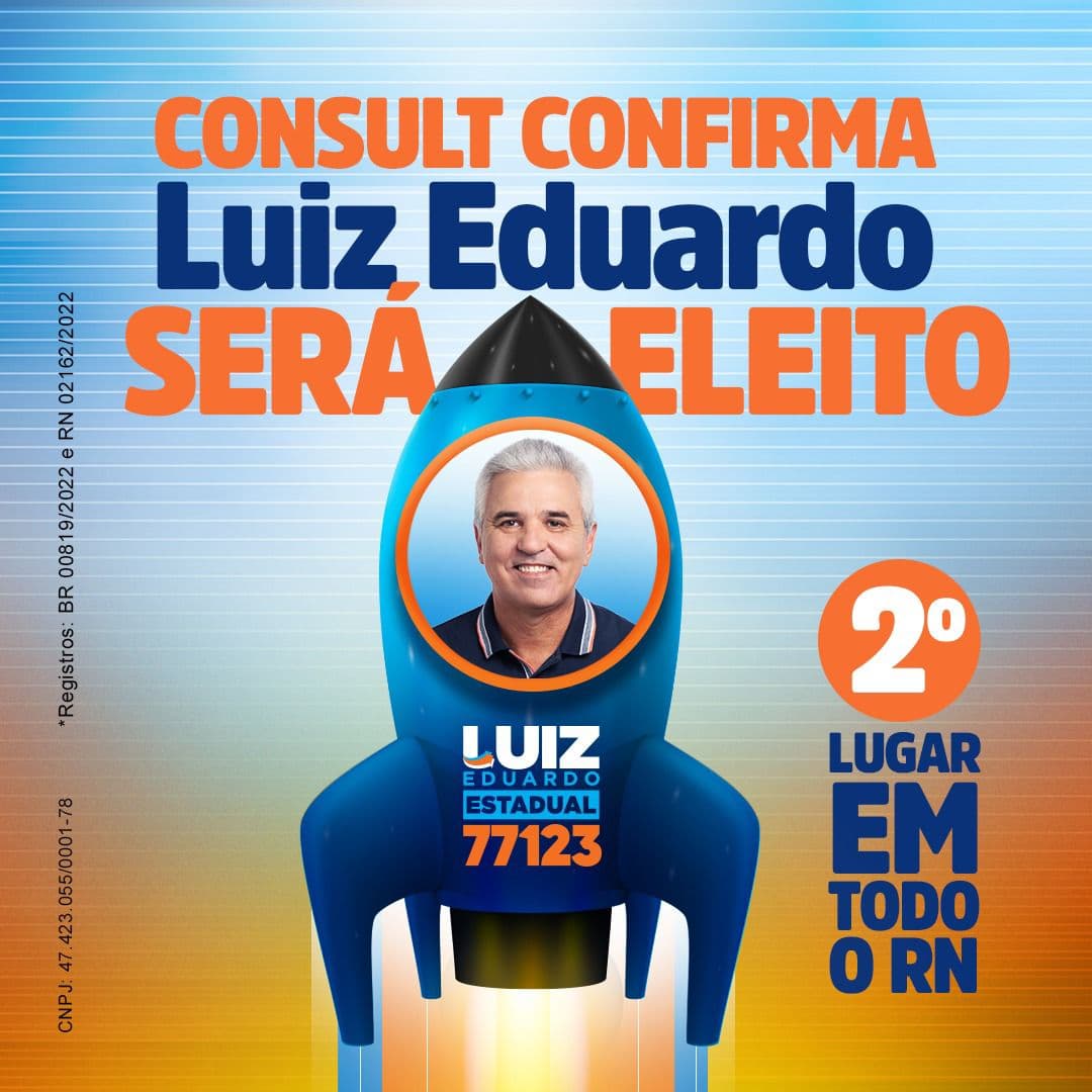 Pesquisa Consult/TN/Difusora: Luiz Eduardo é segundo mais citado para deputado estadual