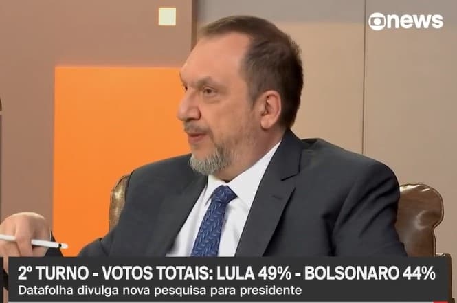"Com apenas 5 pontos de diferença entre Lula e Bolsonaro, a possibilidade de virada inédita em 2º turno é real", afirma Mauro Paulino, na GloboNews
