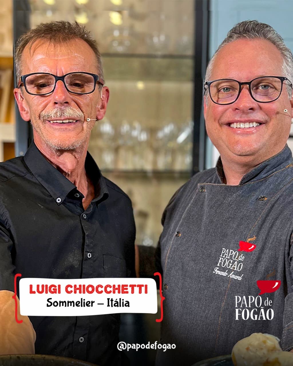 O Papo de Fogão deste final de semana está internacional com as presenças do Chef argentino Miguel e o Sommelier italiano Luigi
