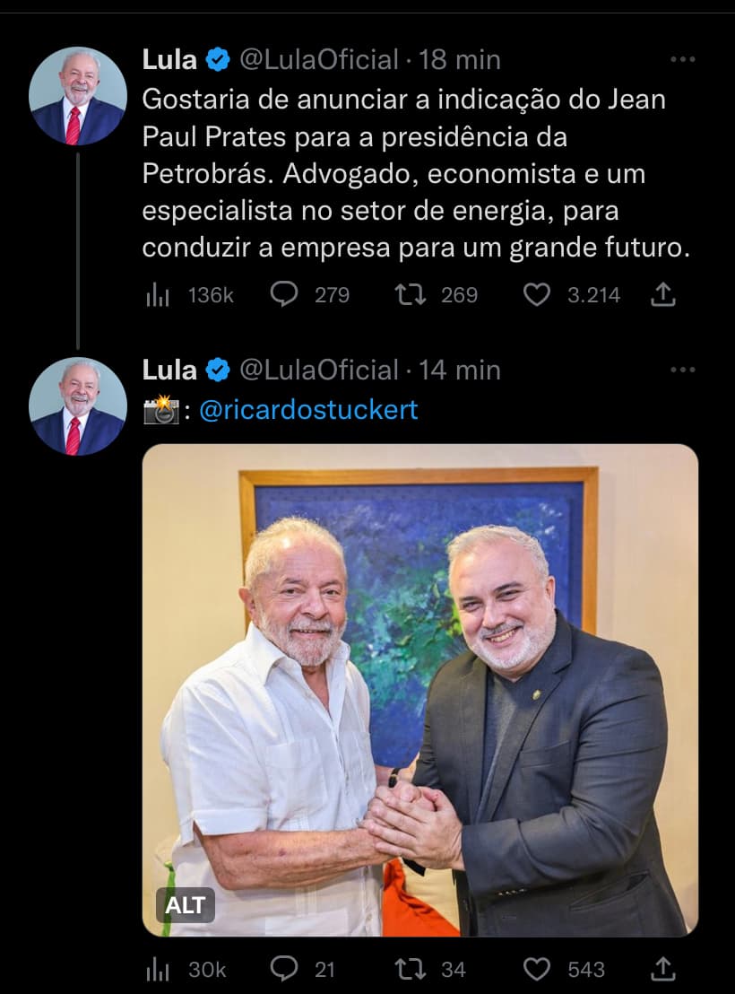 Jean Paul Prates é o presidente da Petrobrás