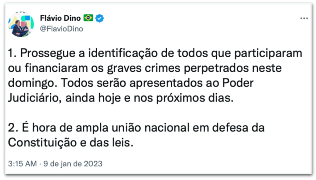Ministro da Justiça promete entregar responsáveis por vandalismo à Justiça