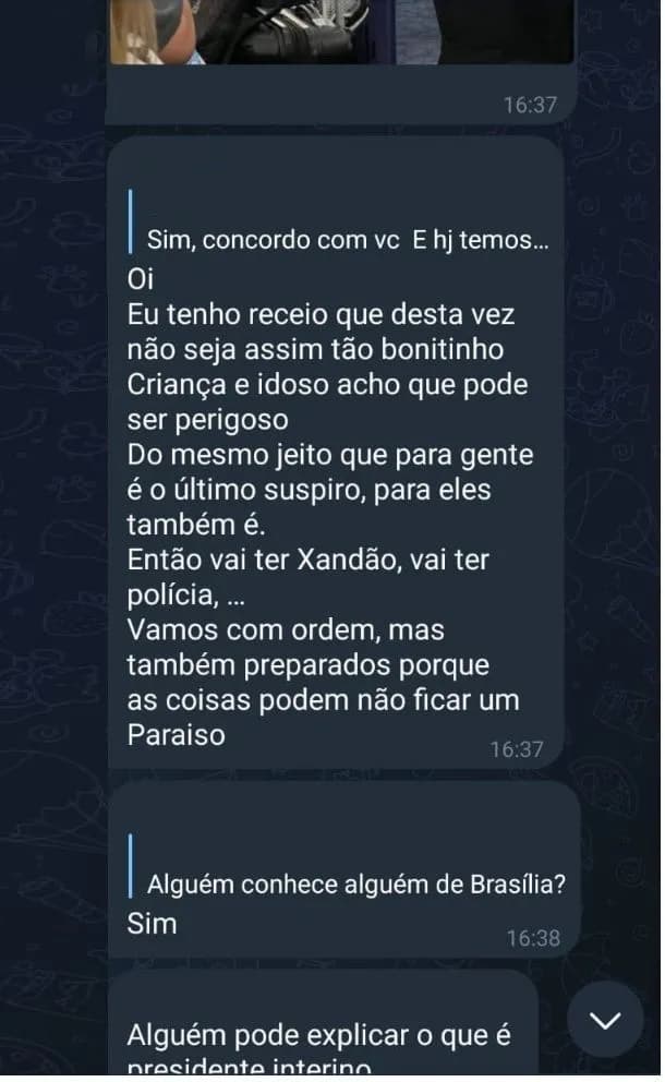 Mensagens compartilhadas em grupos bolsonaristas falam em “hora de sujar mãos de sangue”