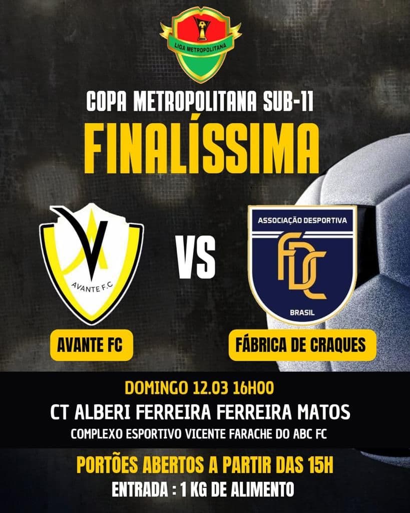 FINAL: Avante FC e Fábrica de Craques decidem a Copa Metropolitana sub-11