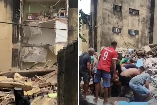 VÍDEO: Imagem impressionante mostra momento exato em que prédio desaba com moradores em Recife