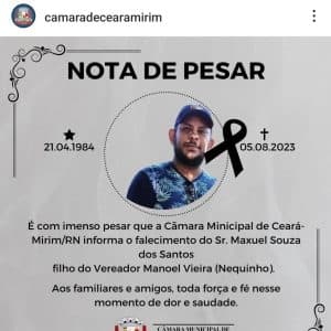 Filho de vereador de Ceará Mirim, morto em confronto com a PM, é homenageado na Câmara Municipal da cidade
