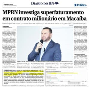 MPRN investiga superfaturamento em contrato milionário em Macaíba
